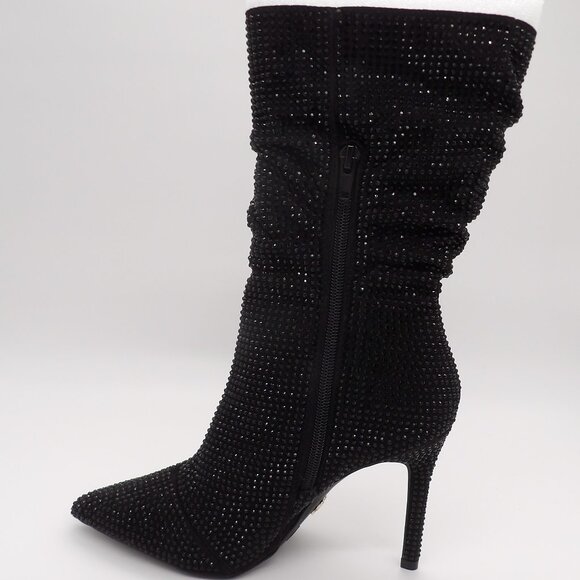 Thalia Sodi Womens Raquell Pointed Toe Rhinestones Mid-Calf Boots - Picture 1 of 8